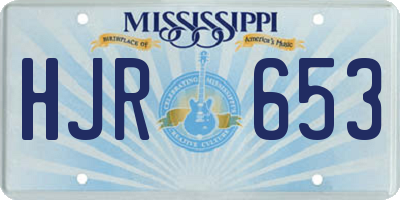 MS license plate HJR653