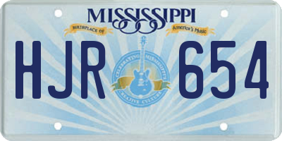 MS license plate HJR654