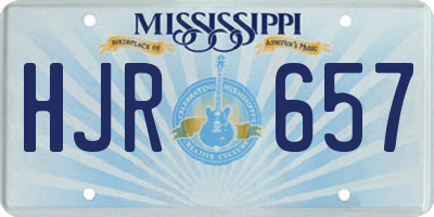 MS license plate HJR657