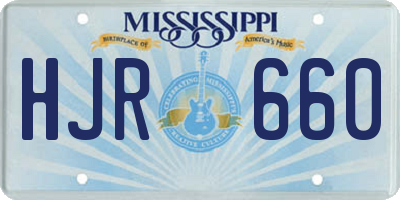 MS license plate HJR660