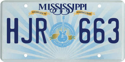 MS license plate HJR663