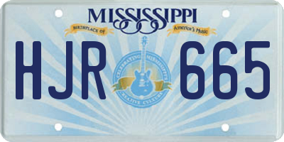 MS license plate HJR665