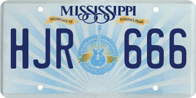 MS license plate HJR666