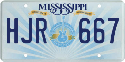 MS license plate HJR667