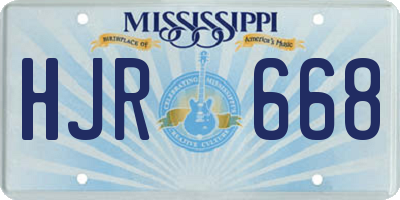 MS license plate HJR668