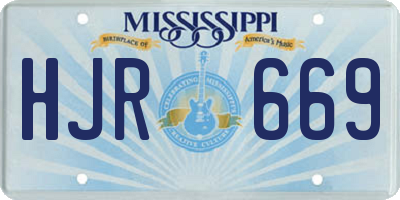 MS license plate HJR669