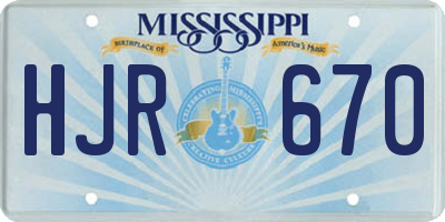 MS license plate HJR670