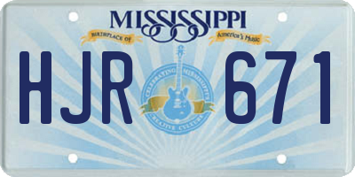 MS license plate HJR671