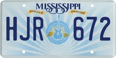 MS license plate HJR672