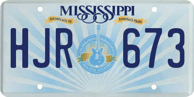 MS license plate HJR673
