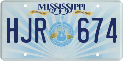 MS license plate HJR674