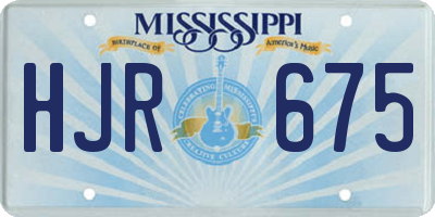 MS license plate HJR675