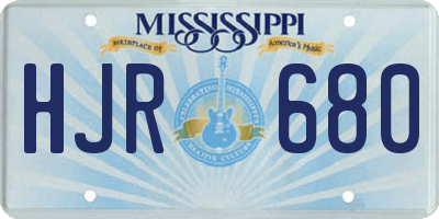 MS license plate HJR680