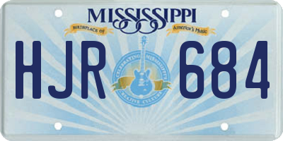 MS license plate HJR684