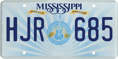 MS license plate HJR685