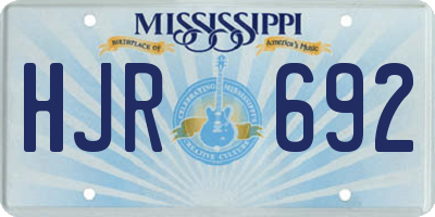 MS license plate HJR692