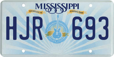 MS license plate HJR693