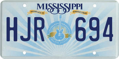 MS license plate HJR694