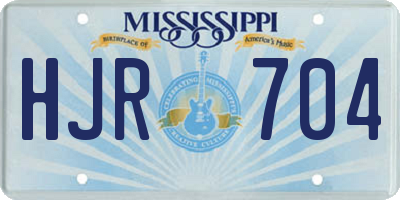 MS license plate HJR704