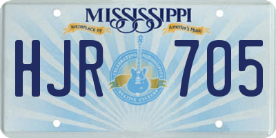MS license plate HJR705