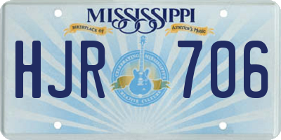 MS license plate HJR706