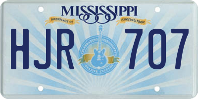 MS license plate HJR707