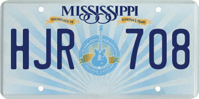 MS license plate HJR708