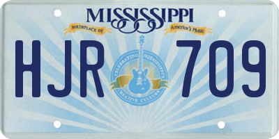MS license plate HJR709