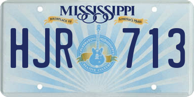 MS license plate HJR713