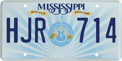 MS license plate HJR714