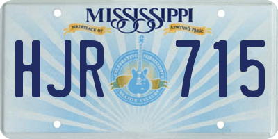 MS license plate HJR715