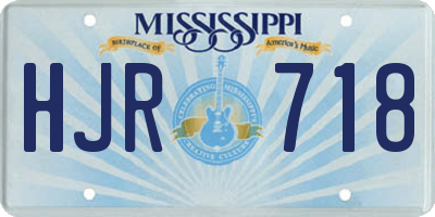 MS license plate HJR718