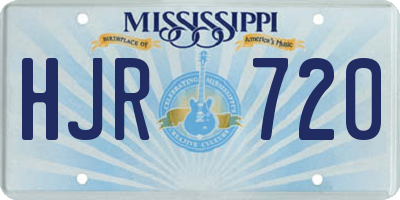 MS license plate HJR720