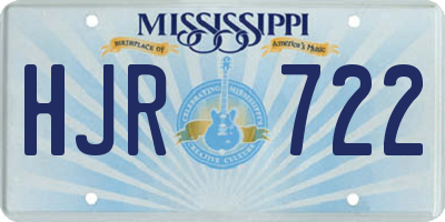 MS license plate HJR722
