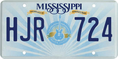 MS license plate HJR724