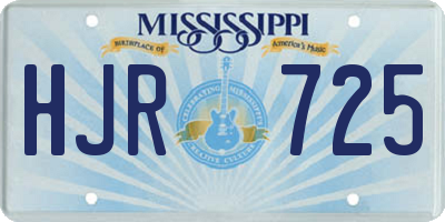MS license plate HJR725