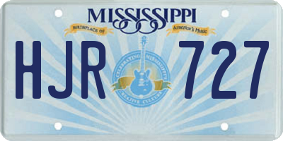 MS license plate HJR727