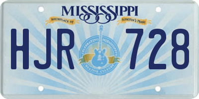 MS license plate HJR728