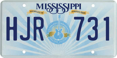 MS license plate HJR731