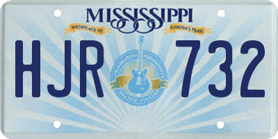 MS license plate HJR732