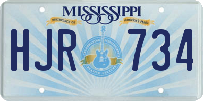 MS license plate HJR734
