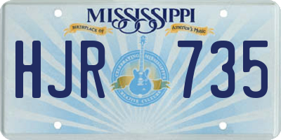 MS license plate HJR735