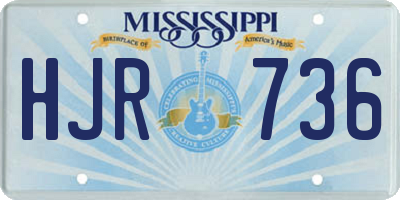 MS license plate HJR736