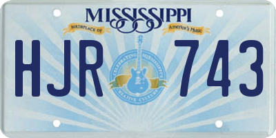 MS license plate HJR743