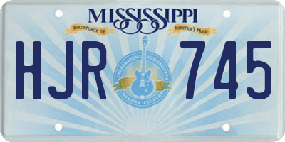 MS license plate HJR745