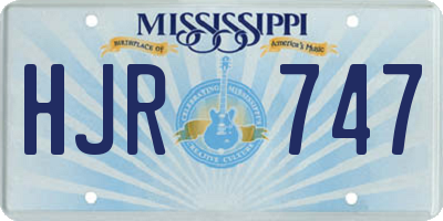 MS license plate HJR747