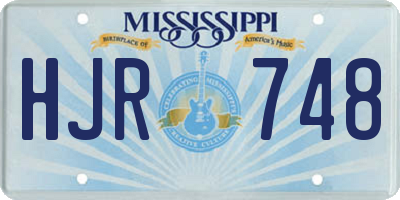MS license plate HJR748