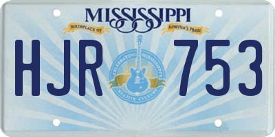 MS license plate HJR753