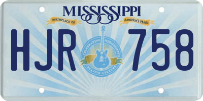 MS license plate HJR758