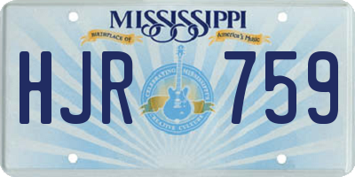 MS license plate HJR759